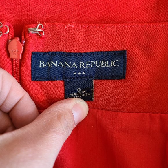 Banana Republic Red White Stripe Pencil Skirt - Picture 3 of 4